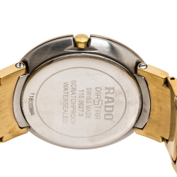Pre Owned Rado Yellow Gold Plated Stainless Steel Coupole R2262773 Men's Wristwatch 35 mm