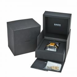 Pre Owned Rado Yellow Gold Plated Stainless Steel Coupole R2262773 Men's Wristwatch 35 mm
