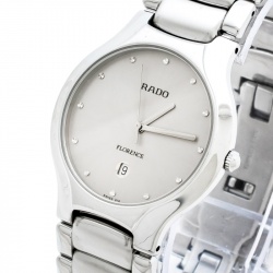 Pre Owned Rado Silver Grey Stainless Steel Florence 129.3755.4 Men's Wristwatch 33 mm