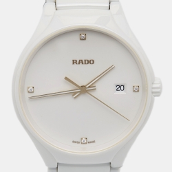 Rado White High-Tech Ceramic Titanium True R27240712 Men's Wristwatch 40 mm
