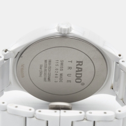 Rado White High-Tech Ceramic Titanium True R27240712 Men's Wristwatch 40 mm