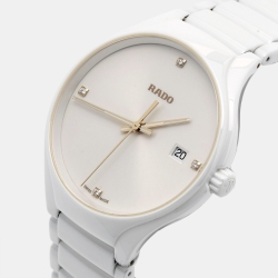 Rado White High-Tech Ceramic Titanium True R27240712 Men's Wristwatch 40 mm