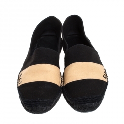 Pre Owned Ralph Lauren Bicolor Canvas RL67 Striped Espadrille Flat Loafer Size 42