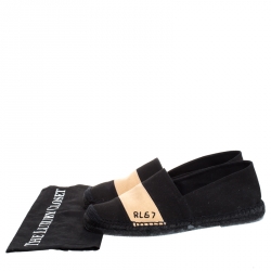 Pre Owned Ralph Lauren Bicolor Canvas RL67 Striped Espadrille Flat Loafer Size 42