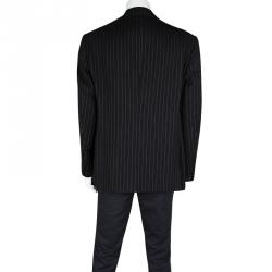 Pre Owned Ralph Lauren Black Dot Striped Wool Regular Fit Blazer XXXL