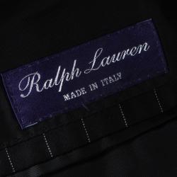 Pre Owned Ralph Lauren Black Dot Striped Wool Regular Fit Blazer XXXL
