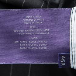 Pre Owned Ralph Lauren Black Dot Striped Wool Regular Fit Blazer XXXL