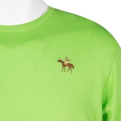 Pre Owned Ralph Lauren Kiwi Green Cotton Cashmere Sweater XL