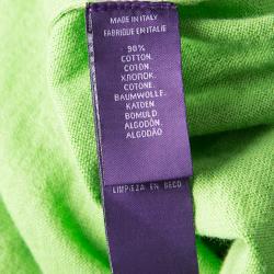 Pre Owned Ralph Lauren Kiwi Green Cotton Cashmere Sweater XL