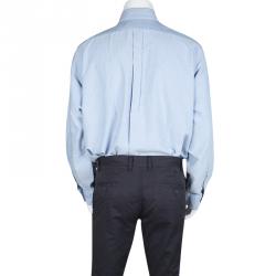 Pre Owned Ralph Lauren Blue Cotton Long Sleeve Button Down Classic Fit Oxford Shirt XXL