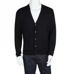 Pre Owned Ralph Lauren Black Cashmere Long Sleeve Button Front Cardigan L