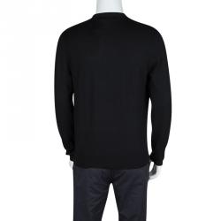 Pre Owned Ralph Lauren Black Cashmere Long Sleeve Button Front Cardigan L