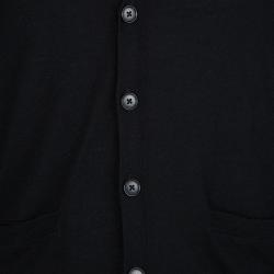 Pre Owned Ralph Lauren Black Cashmere Long Sleeve Button Front Cardigan L