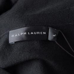 Pre Owned Ralph Lauren Black Cashmere Long Sleeve Button Front Cardigan L
