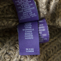 Pre Owned Ralph Lauren Brown Chunky Cable Knit Shawl Collar Cardigan XL
