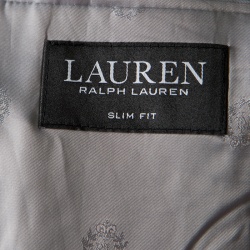 Pre Owned Lauren By Ralph Lauren Light Grey Checkered Wool Slim Fit Suit 4XL