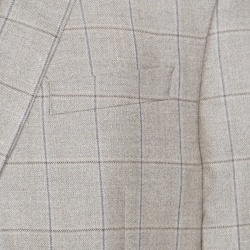 Pre Owned Lauren by Ralph Lauren Light Brown Checkered Silk and Wool Ultraflex Blazer XXL