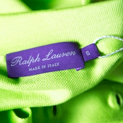 Pre Owned Ralph Lauren Lime Green Honeycomb Knit Short Sleeve Polo T-Shirt S