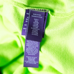 Pre Owned Ralph Lauren Lime Green Honeycomb Knit Short Sleeve Polo T-Shirt S