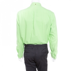 Pre Owned Ralph Lauren Aruba Lime Green Cotton Logo Embroidered Button Down Shirt XL