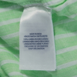 Pre Owned Ralph Lauren Green Striped Ocean Wash Linen Slim Fit Shirt XXL
