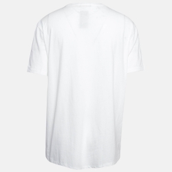 Pre Owned Ralph Lauren White Teddy Print Cotton Knit Crew Neck T-Shirt XL