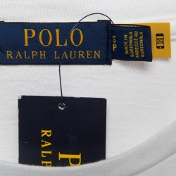 Ralph Lauren White Teddy Print Cotton Knit Crew Neck T-Shirt S