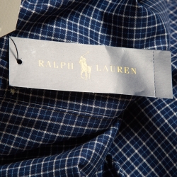 مملوكة مسبقًا Ralph Lauren Blue Checked Cotton Stretch Fit Shirt XXL    