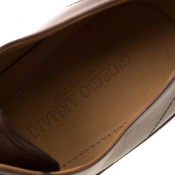 Pre Owned Giorgio Armani Brown Leather Lace Up Derby Size 42
