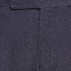 Pre Owned Ralph Lauren Purple Label Navy Blue Linen Blend Gregory FF Pants XL
