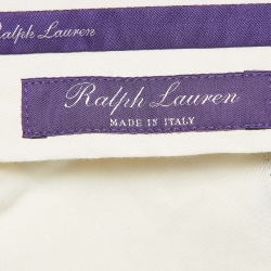 Pre Owned Ralph Lauren Purple Label Navy Blue Linen Blend Gregory FF Pants XL