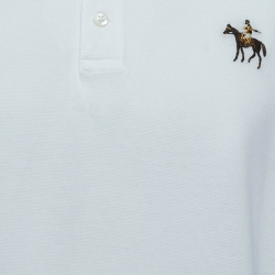 Pre Owned Ralph Lauren Purple Label White Cotton Pique Polo T-Shirt XL