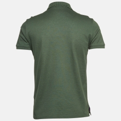 Pre Owned Ralph Lauren Purple Label Olive Green Cotton Polo T-Shirt S