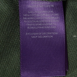 Pre Owned Ralph Lauren Purple Label Olive Green Cotton Polo T-Shirt S
