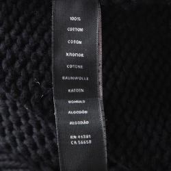 Pre Owned Ralph Lauren Black Chunky Knit Double Breasted Cardigan M