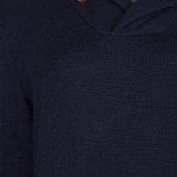 Pre Owned Ralph Lauren Navy Blue Cashmere Shawl Collar Long Sleeve Sweater M