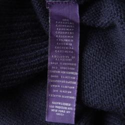 Pre Owned Ralph Lauren Navy Blue Cashmere Shawl Collar Long Sleeve Sweater M