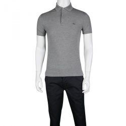 Pre Owned Ralph Lauren Grey Zip Front Polo T-Shirt S