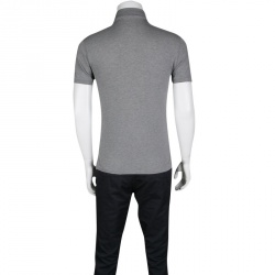 Pre Owned Ralph Lauren Grey Zip Front Polo T-Shirt S