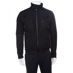 Pre Owned Ralph Lauren Black Zip Front Hooded Jacket S