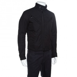 Pre Owned Ralph Lauren Black Zip Front Hooded Jacket S