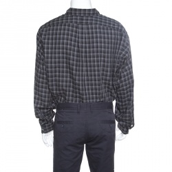 Pre Owned Ralph Lauren Grey Checkered Logo Embroidered Button Down Blake Shirt XL