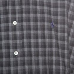 Pre Owned Ralph Lauren Grey Checkered Logo Embroidered Button Down Blake Shirt XL