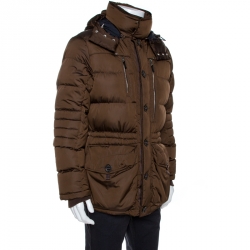 Pre Owned Ralph Lauren Brown Down Quilted Hooded Puffer Jacket M