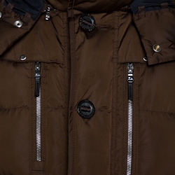 Pre Owned Ralph Lauren Brown Down Quilted Hooded Puffer Jacket M