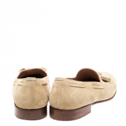 Pre Owned Ralph Lauren Beige Suede Shanley Tassel Loafers Size 42