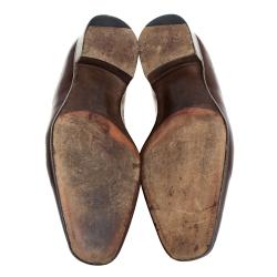 Pre Owned Ralph Lauren Brown Suede Leather Brogue Lace Up Oxfords Size 43.5