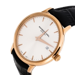 مملوكة مسبقًا Raymond Weil Silver Rose Gold Plated Stainless Steel Tocatta 5488 Men's Wristwatch 39 mm