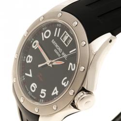 Pre Owned ساعة يد رجالية ريموند ويل تانغو ستانلس ستيل سوداء 37 مم