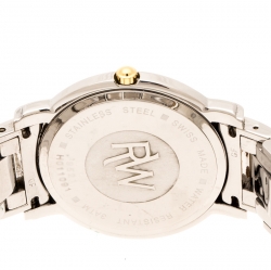 Raymond Weil White Two-Tone Stainless Steel Saxo 9521 Men's Wristwatch 36 mm